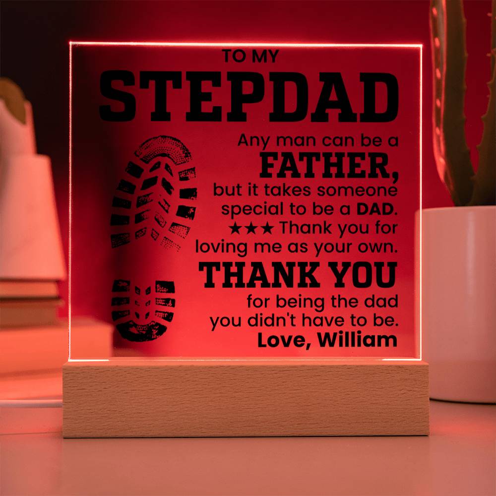 Personalized To My Stepdad LED Night Light Plaque - Emotional Father&