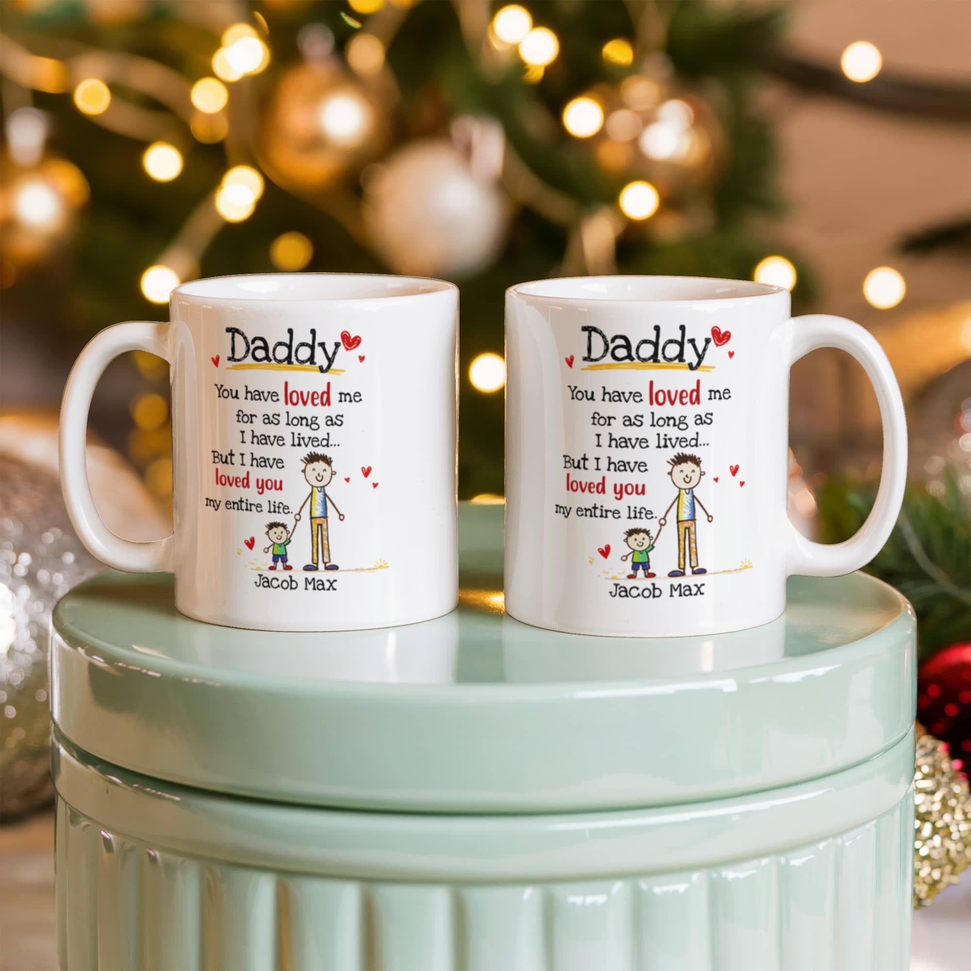 Daddy Personalized Mug from Kids – Custom Dad Coffee Mug with Kids Names, Sentimental Father’s Day Gift for Daddy
