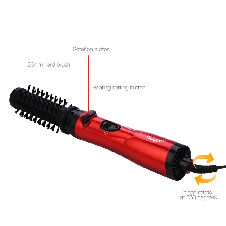 Ckeyin Hair Dryer Brush 2 in 1 Hot Air Spin Brush Curling Straightening Styling Auto-Rotating Ionic round Blow Dryer Volumizer