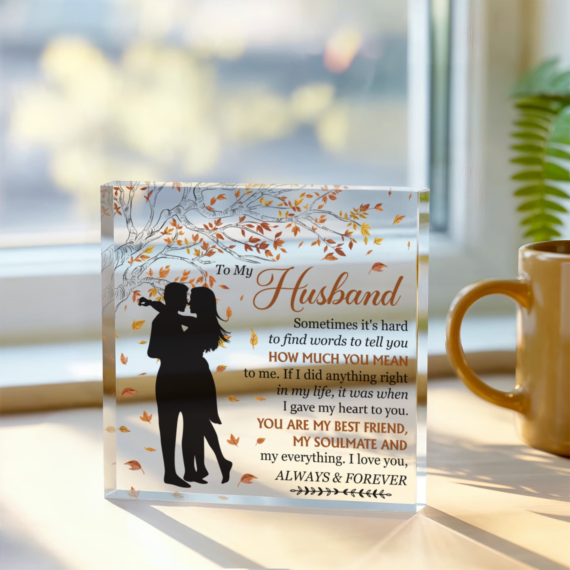 Personalized husband keepsake plaque from wife