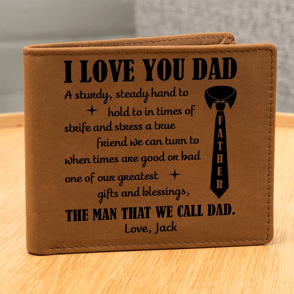 I Love You Dad Personalized Leather Wallet - Emotional Father&