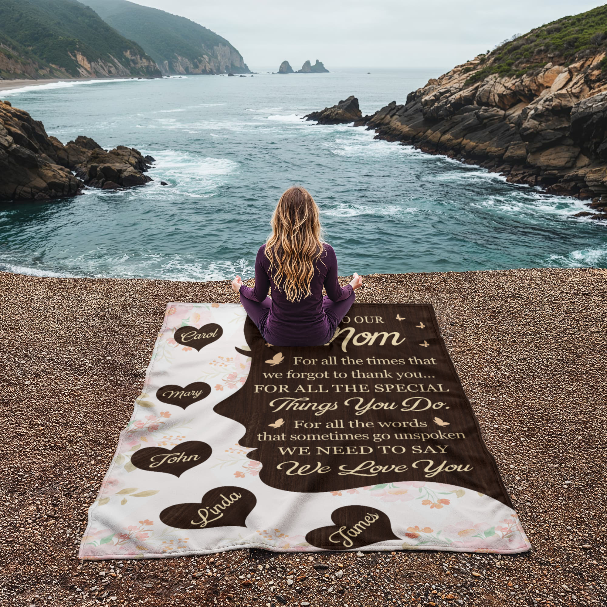 To Our Mom Personalized Blanket – Custom Mom Gift from Kids, Mother’s Day Gift for Mom, Sentimental Mom Throw Blanket with Name