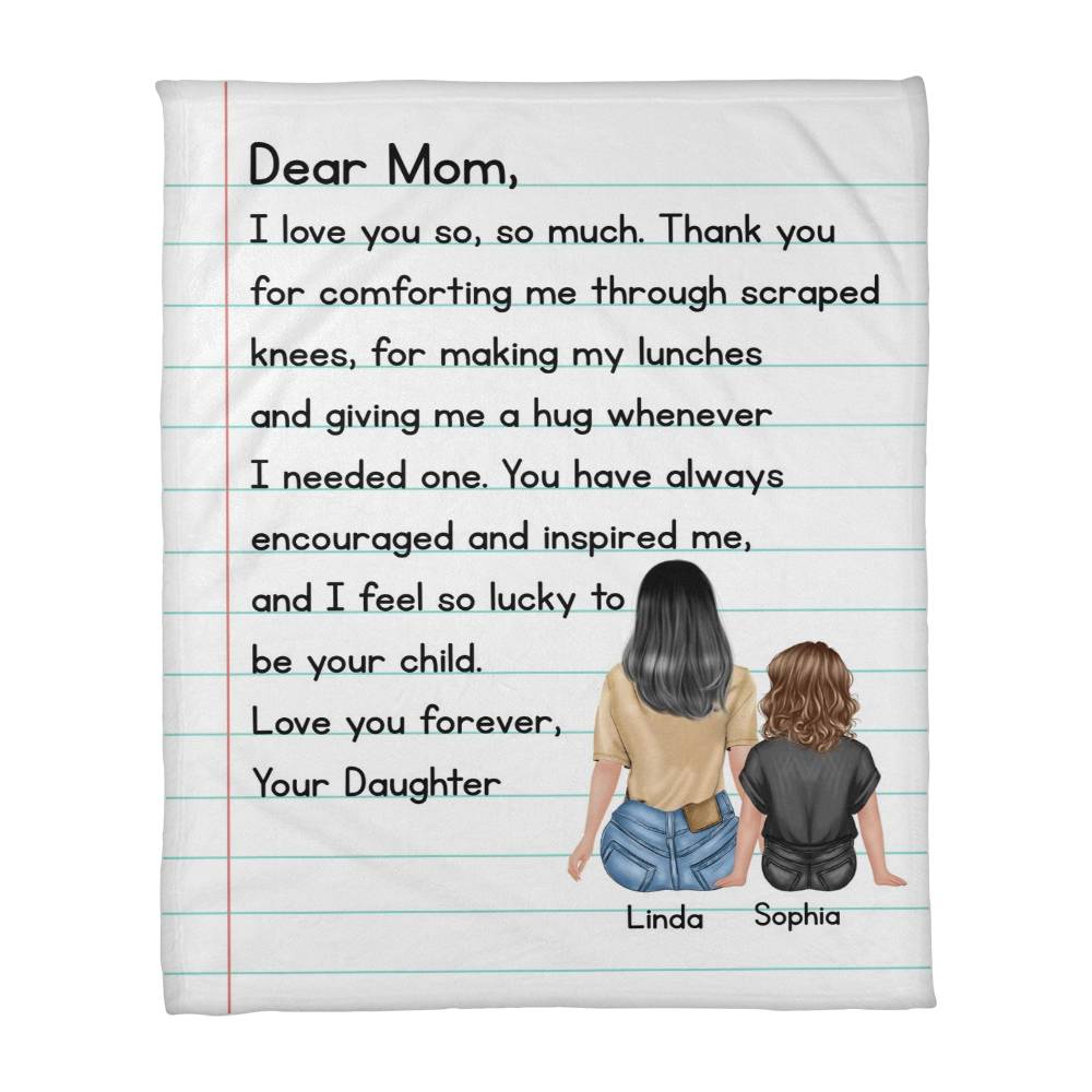 Custom Mom Daughter Blanket