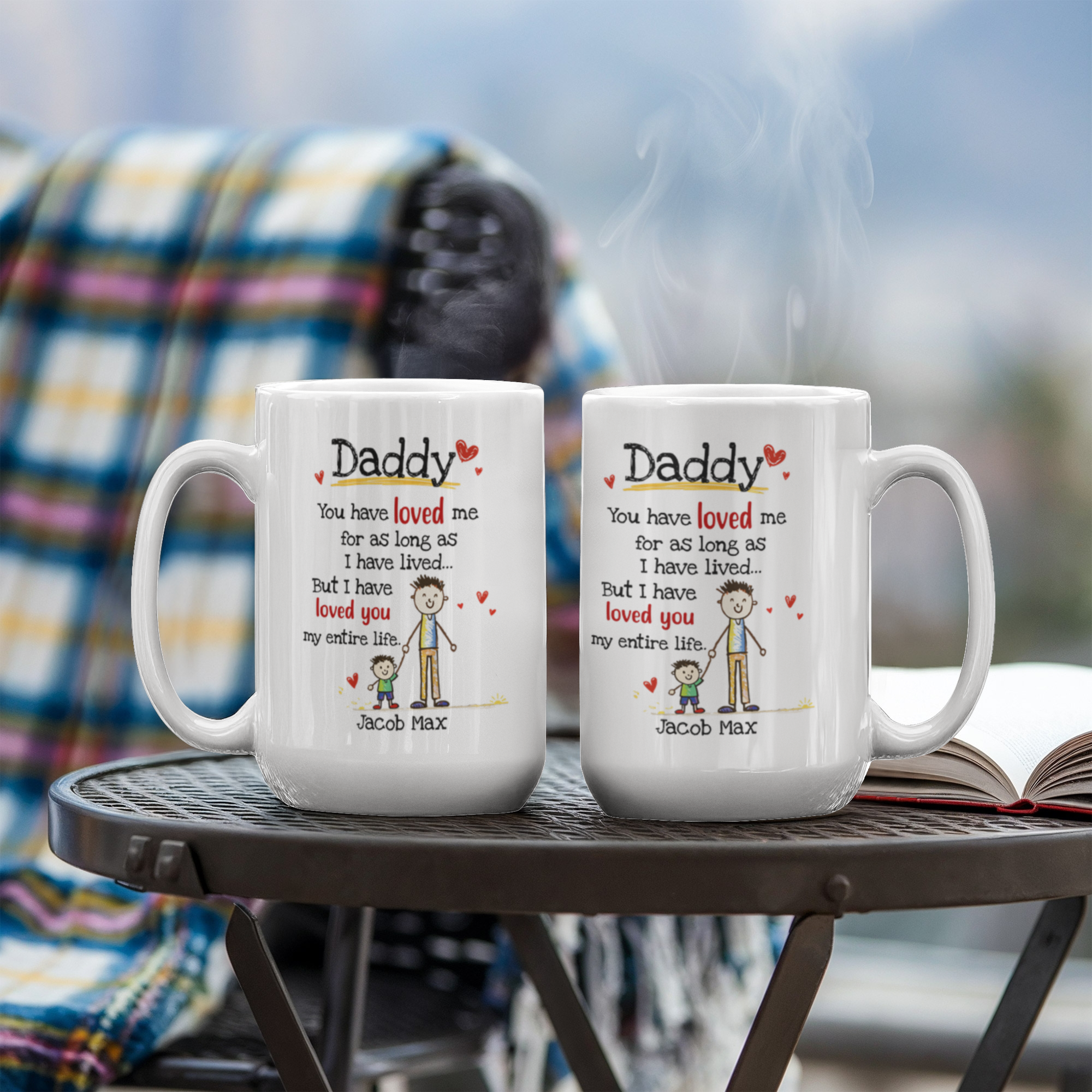 Daddy Personalized Mug from Kids – Custom Dad Coffee Mug with Kids Names, Sentimental Father’s Day Gift for Daddy