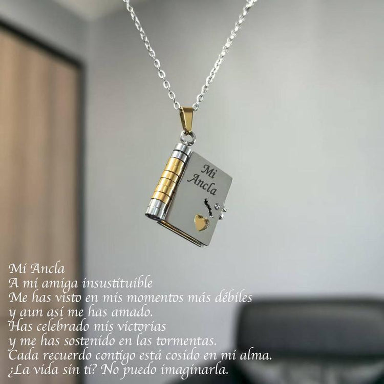 Book Necklace for Grandson/Granddaughter/Daughter/Son.Meaningful Jewelry of Love – Perfect Christmas Gift for Her/Heartfelt Black Friday Surprise