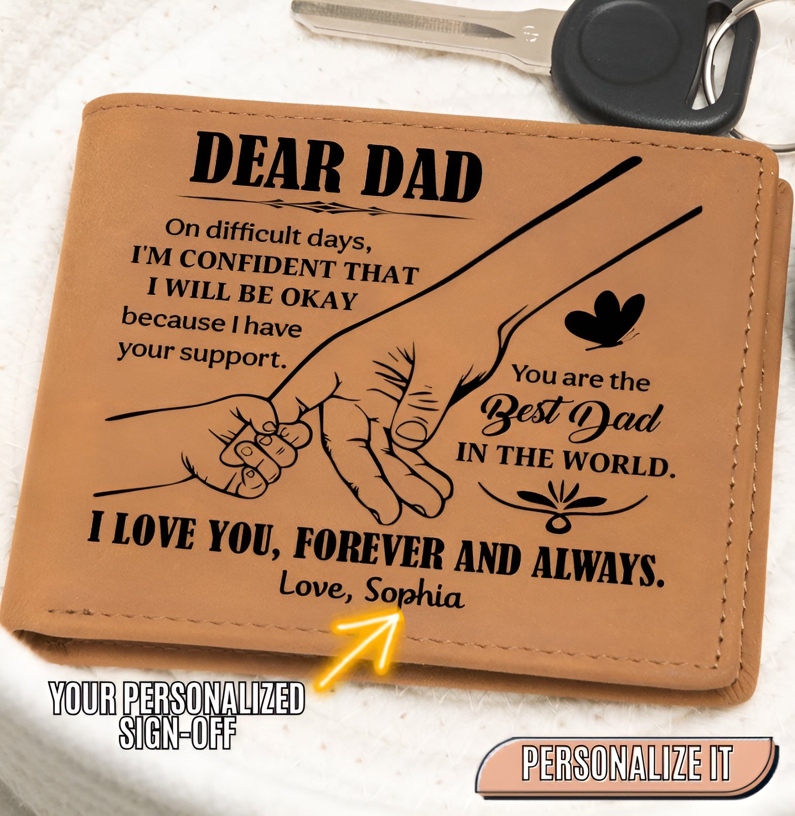 Sentimental dad keepsake wallet