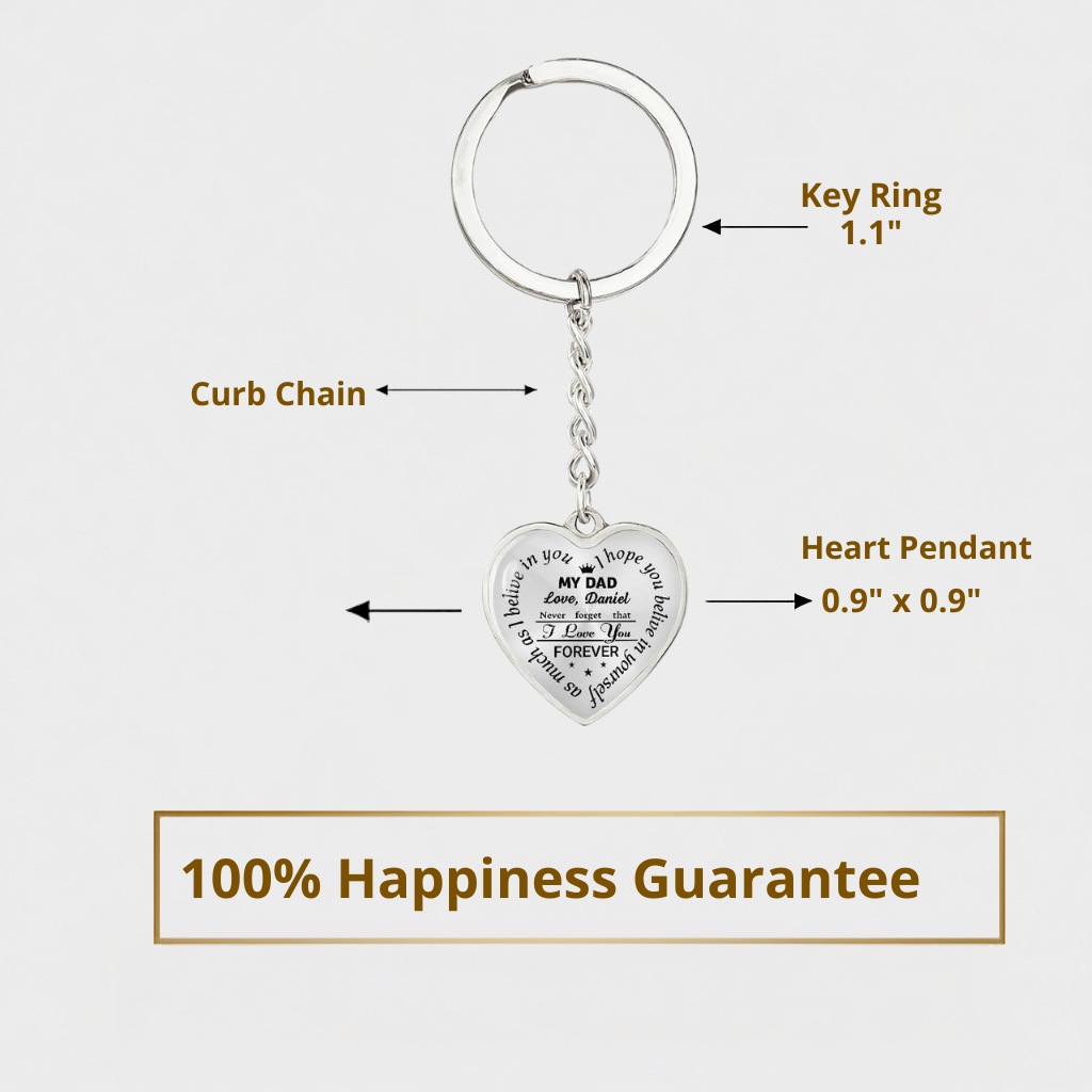 I love you forever dad keychain