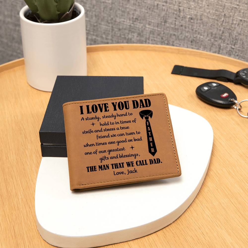 I Love You Dad Personalized Leather Wallet - Emotional Father&