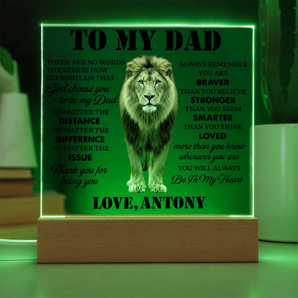 Personalized To My Dad LED Night Light Plaque - Emotional Father&