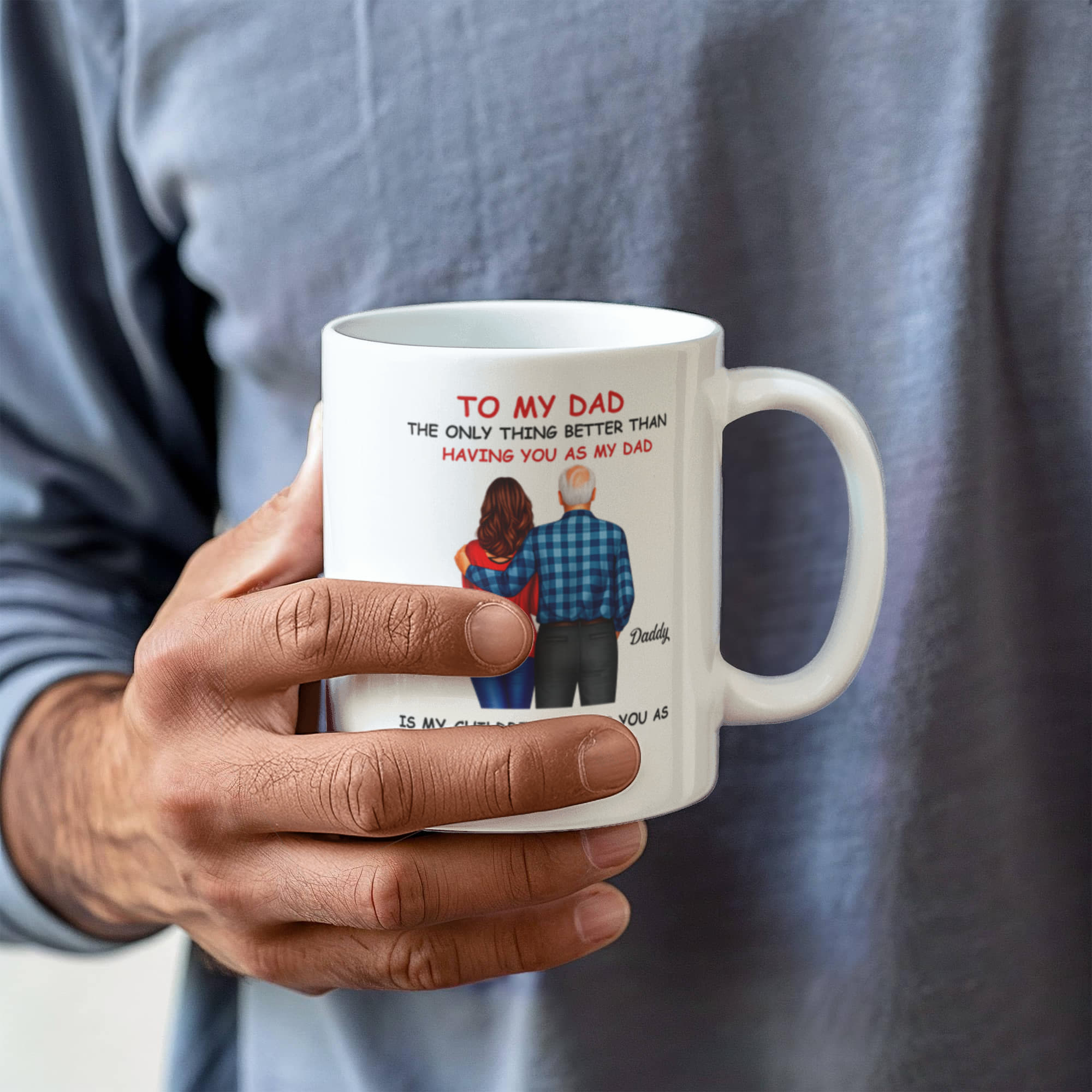 To My Dad Grandpa Mug – Father to Grandpa Gift, Personalized Dad Mug from Daughter, Father&