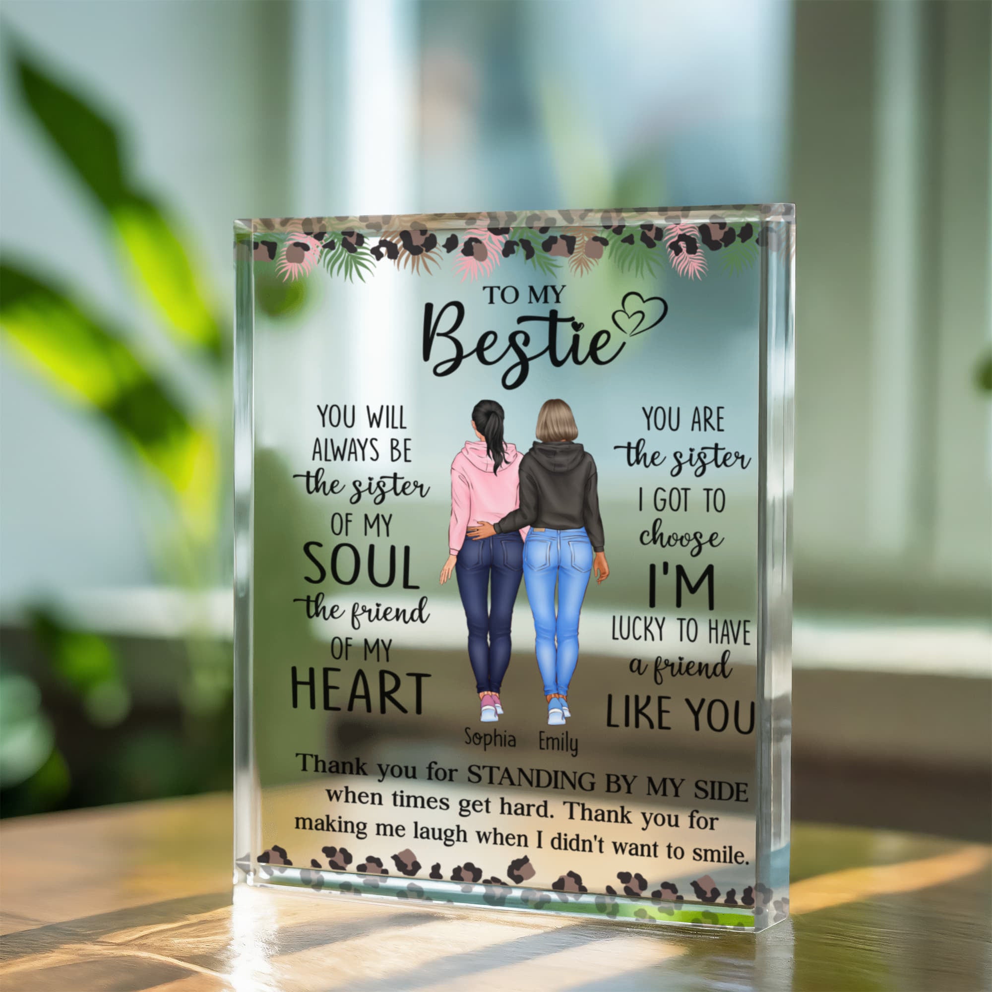 Best friend keepsake plaque sister of my soul quote