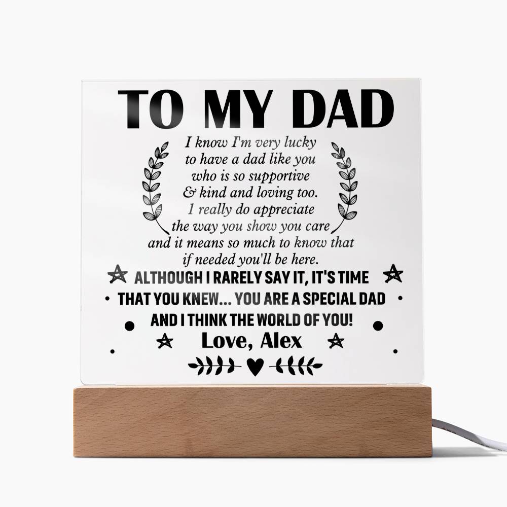 Personalized To My Dad LED Night Light Plaque - Emotional Father&