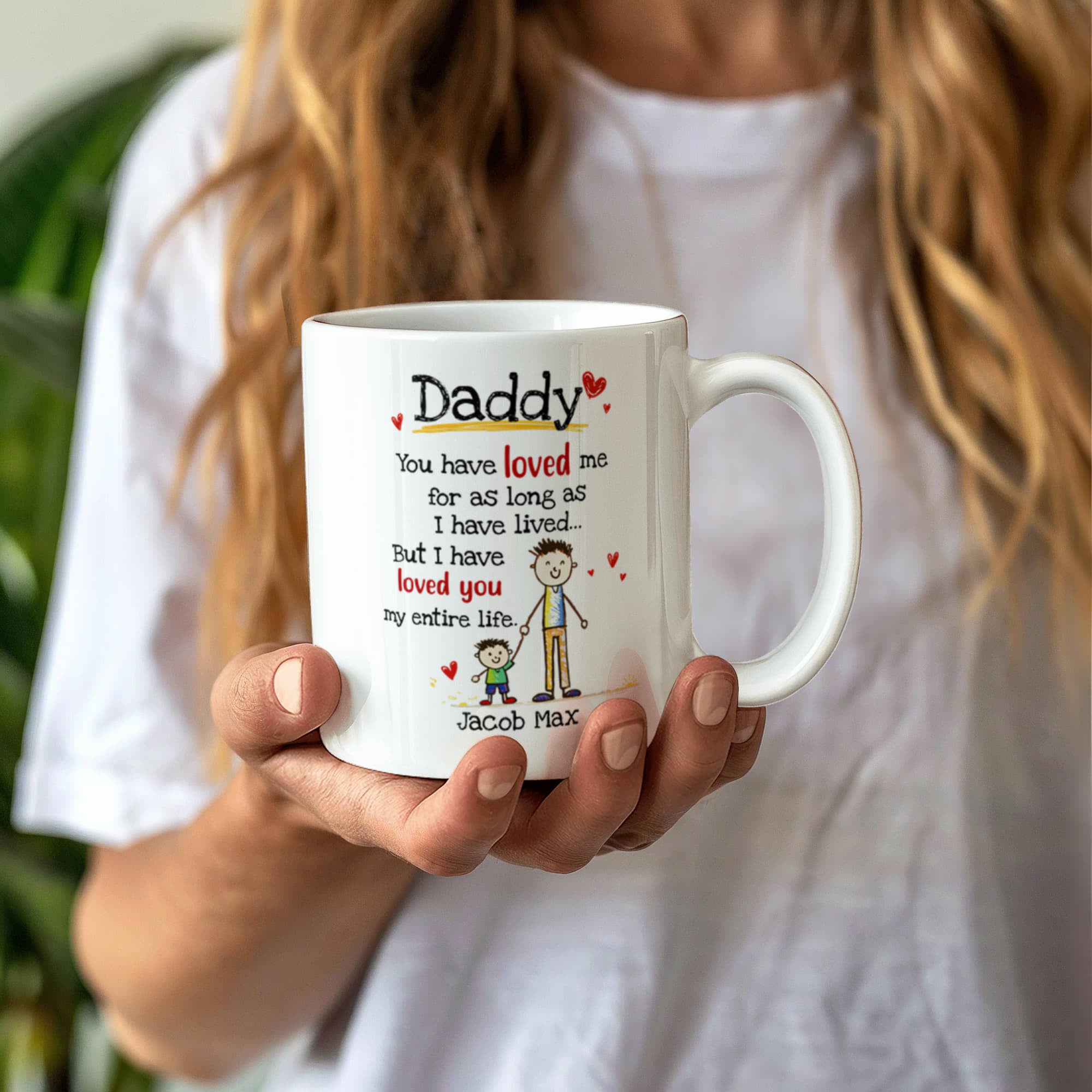 Daddy Personalized Mug from Kids – Custom Dad Coffee Mug with Kids Names, Sentimental Father’s Day Gift for Daddy