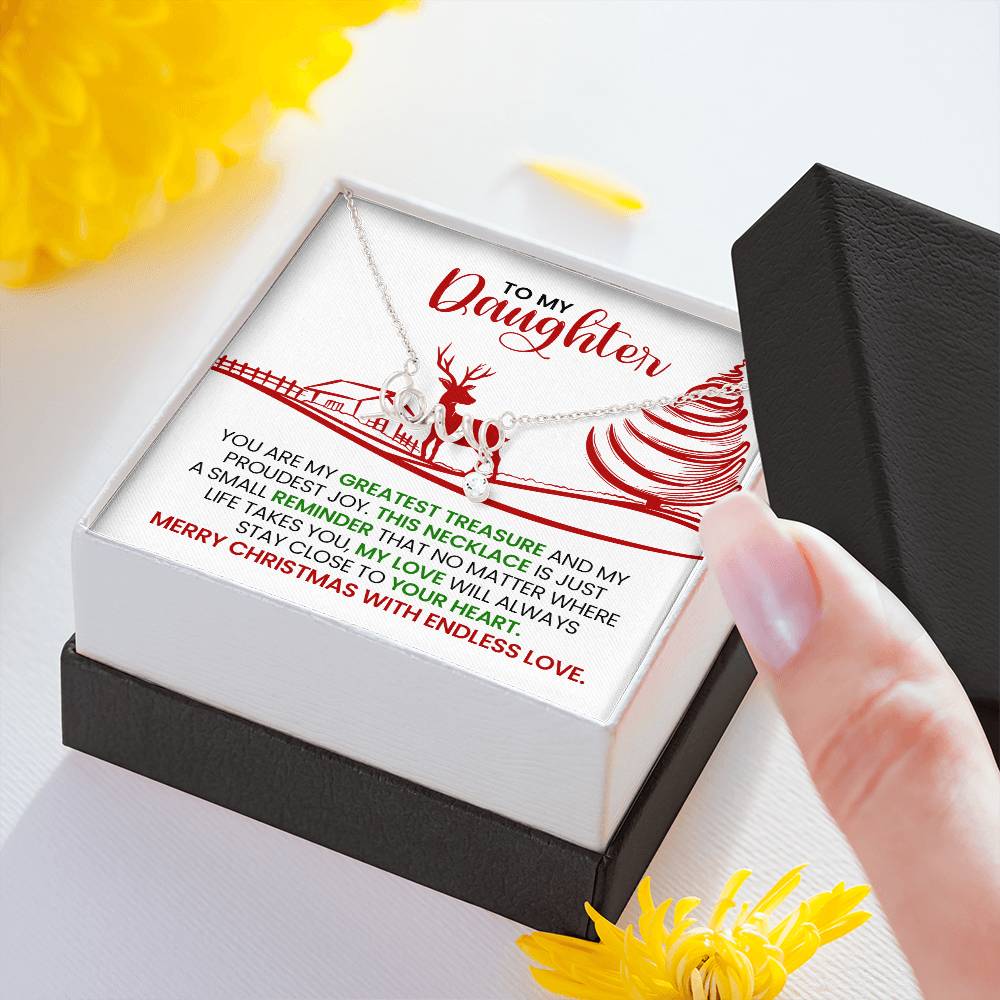 Scripted Love Necklace for Daughter – Meaningful Christmas Gift from Mom or Dad, Heartfelt Message Jewelry Keepsake