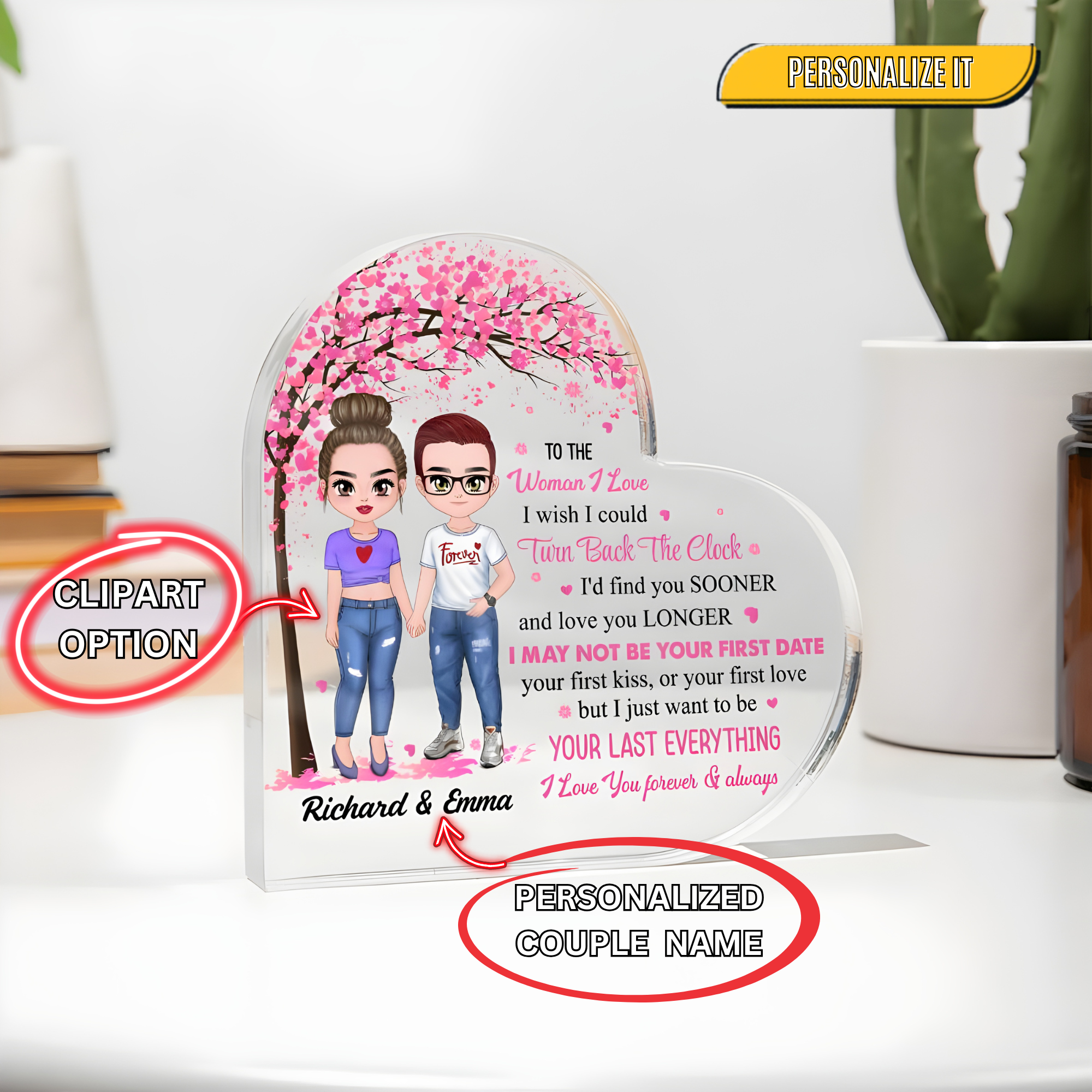 Custom couple keepsake expressing love forever and always