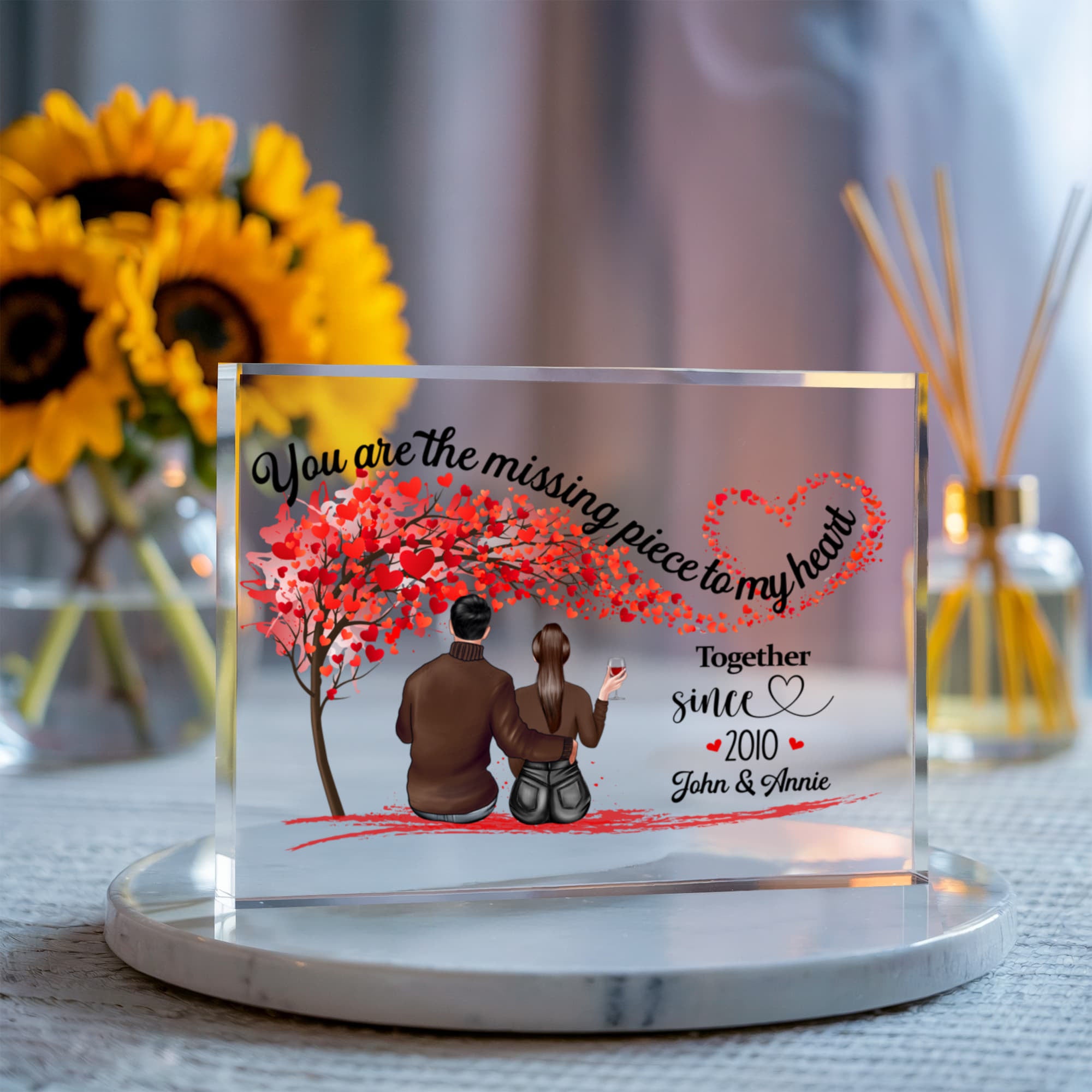 Love themed acrylic plaque for romantic home display