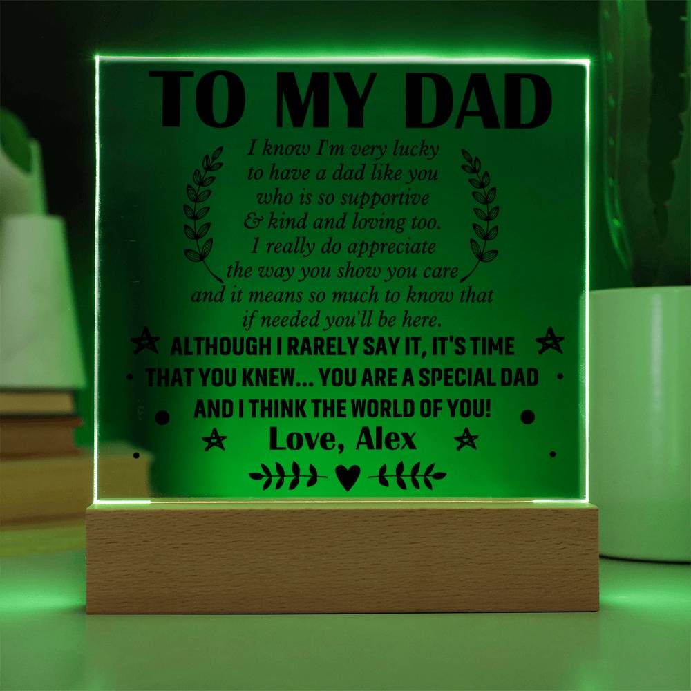 Personalized To My Dad LED Night Light Plaque - Emotional Father&