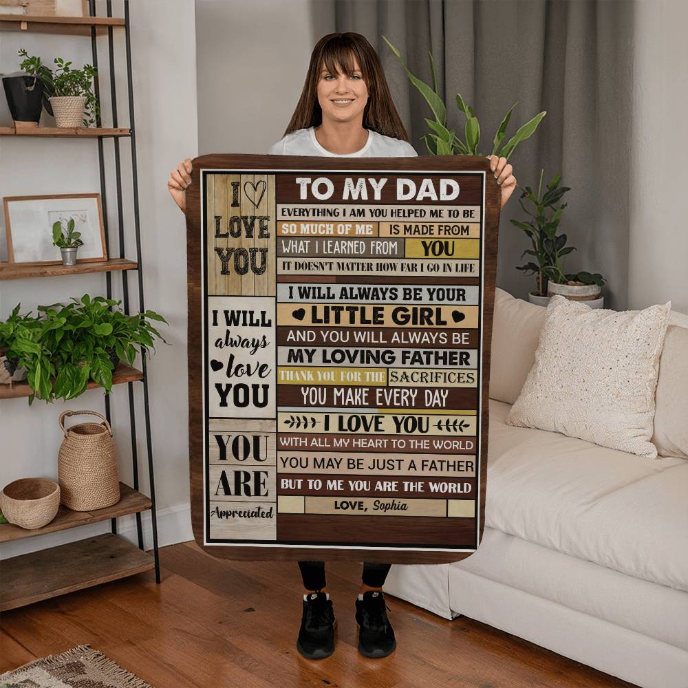 Father daughter keepsake blanket