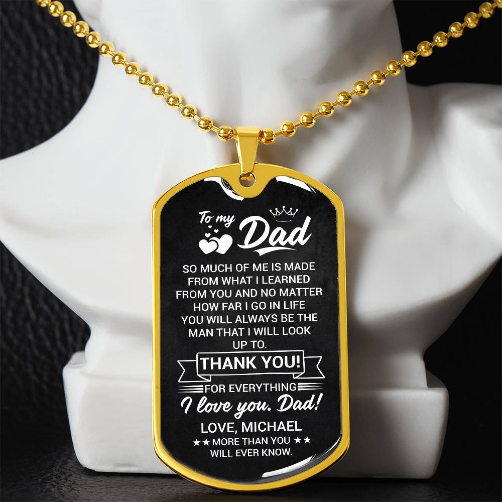 Dad necklace gift from son