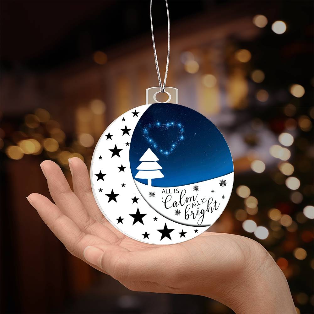 Snowflake and Stars Acrylic Holiday Ornament