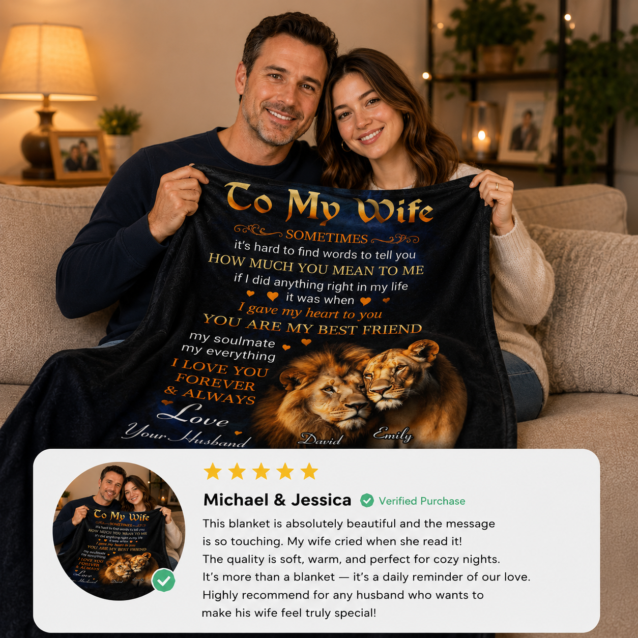 Anniversary gift blanket for wife