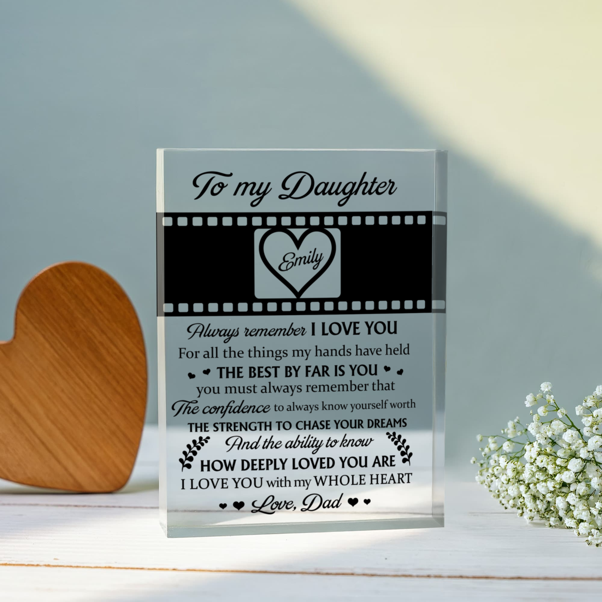 Custom Photo Memory Block for Daughter