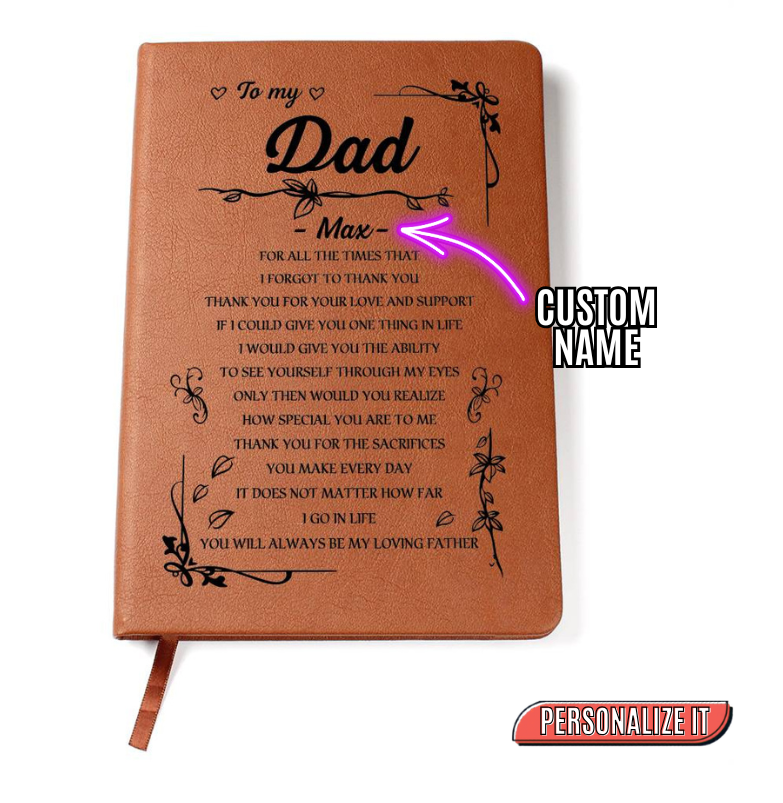 Personalized dad notebook gift