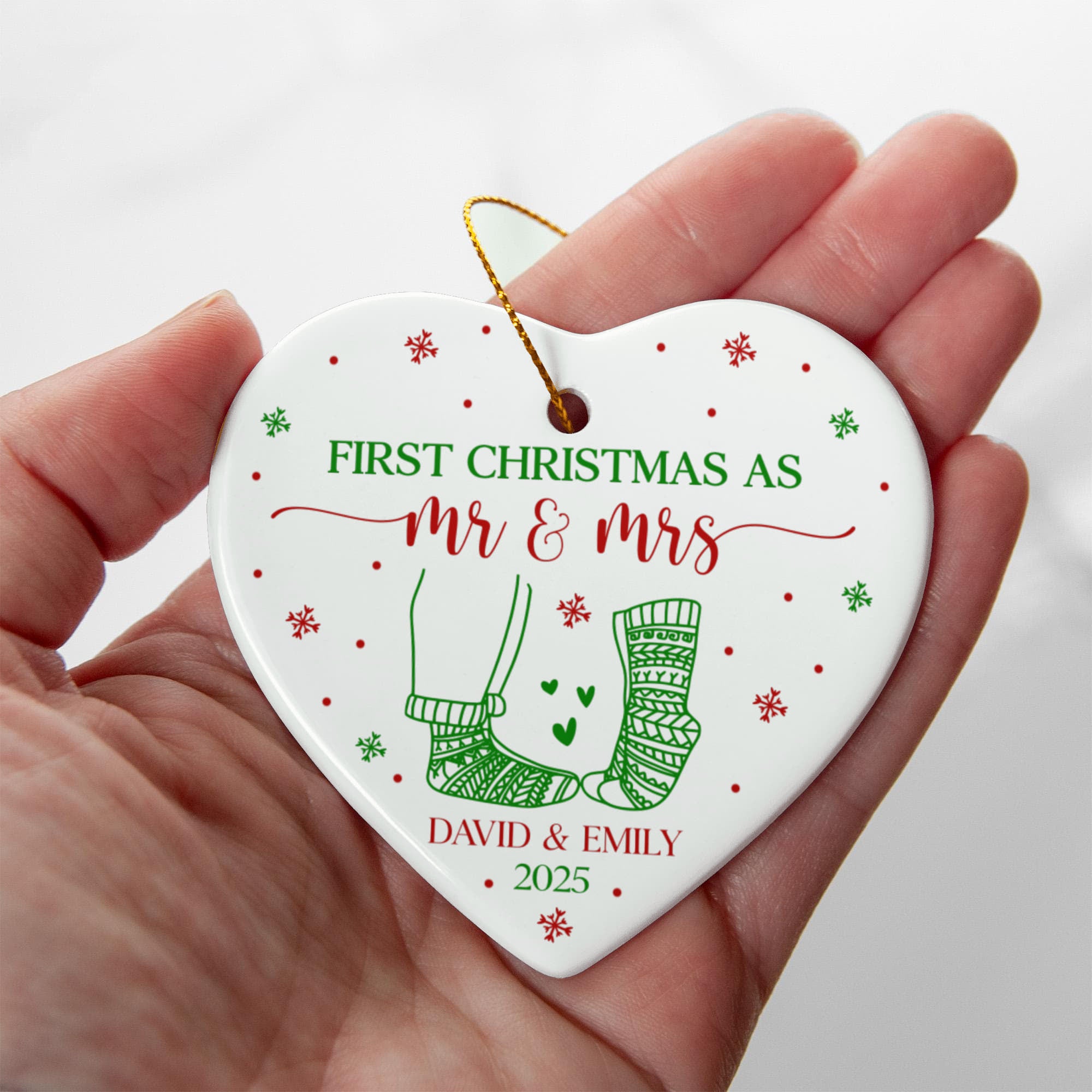 Personalized Newlywed Christmas Tree Ornament