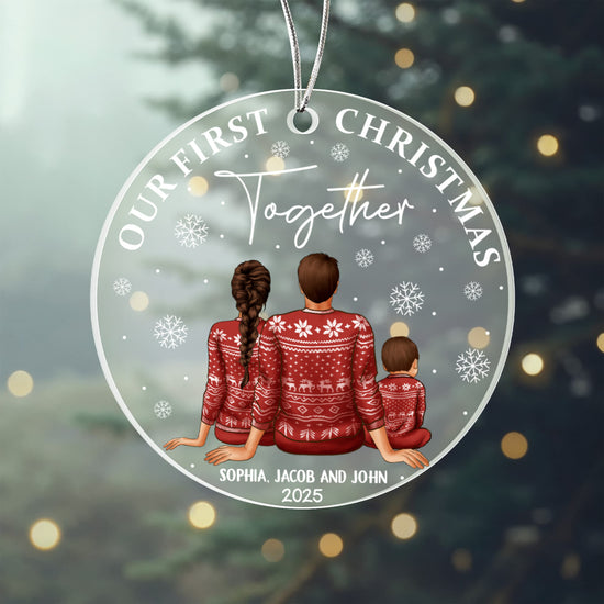 "Our First Christmas Together" Personalized Acrylic Ornament 2025