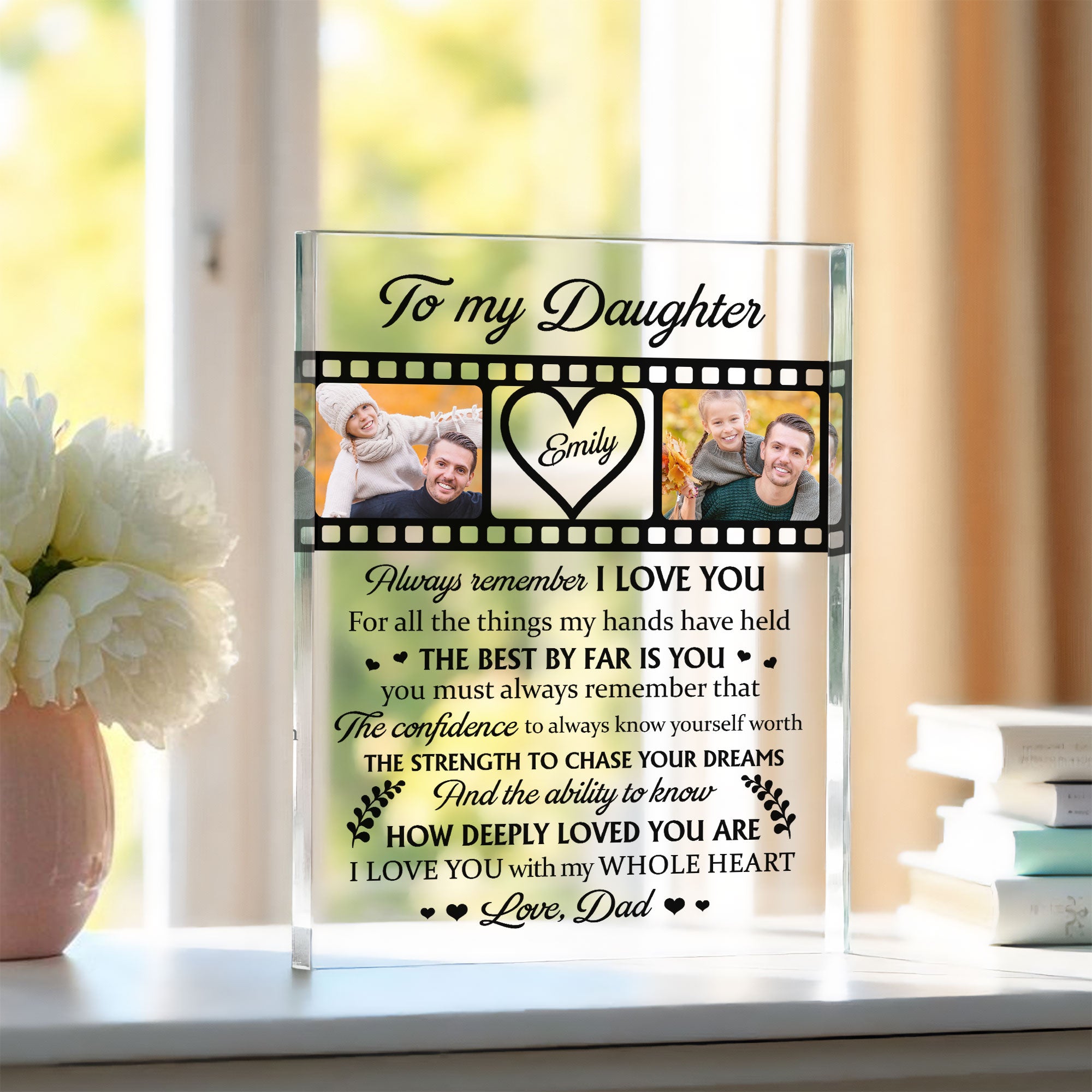 Personalized To My Daughter Acrylic Block with Photos