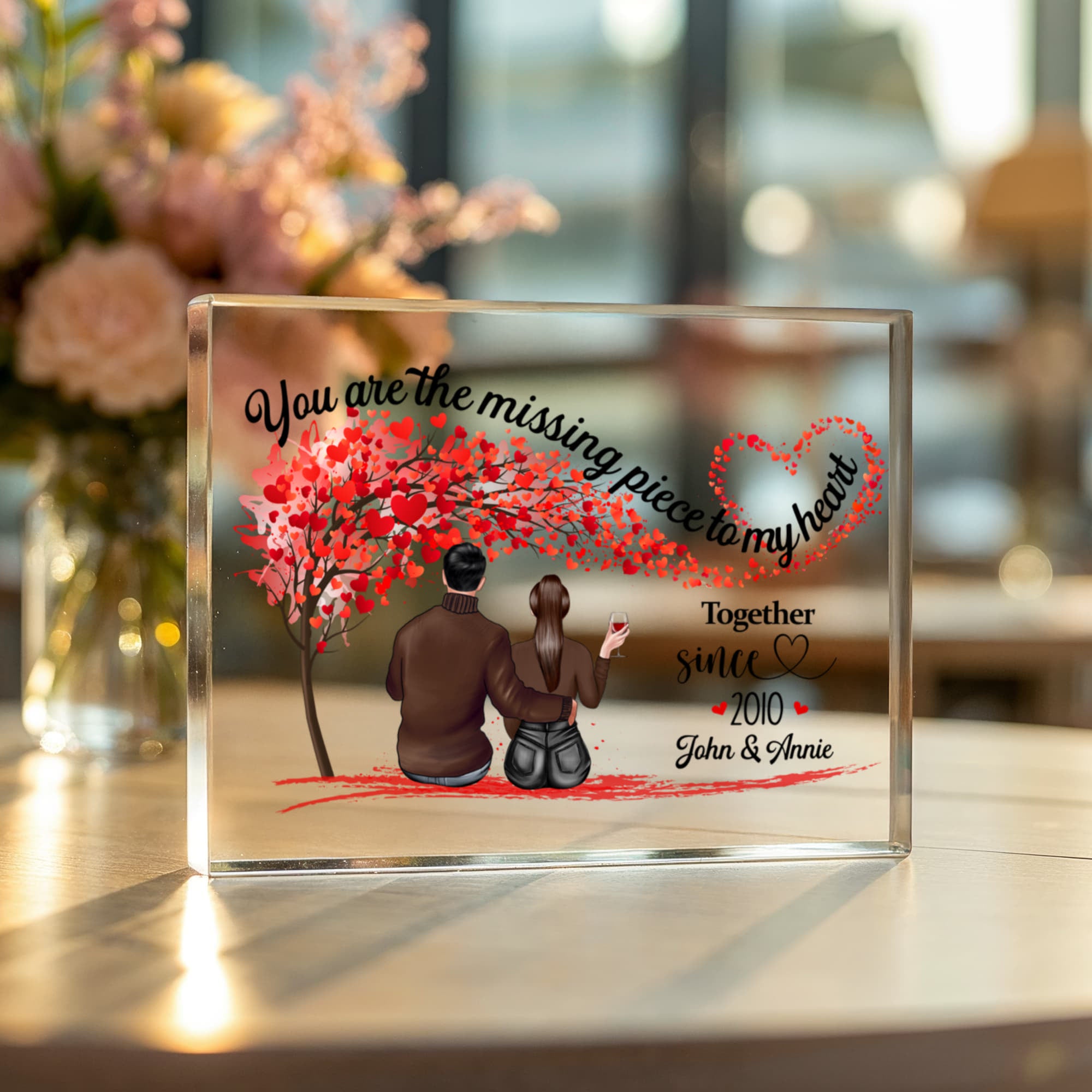 You are the missing piece acrylic plaque personalized for couples