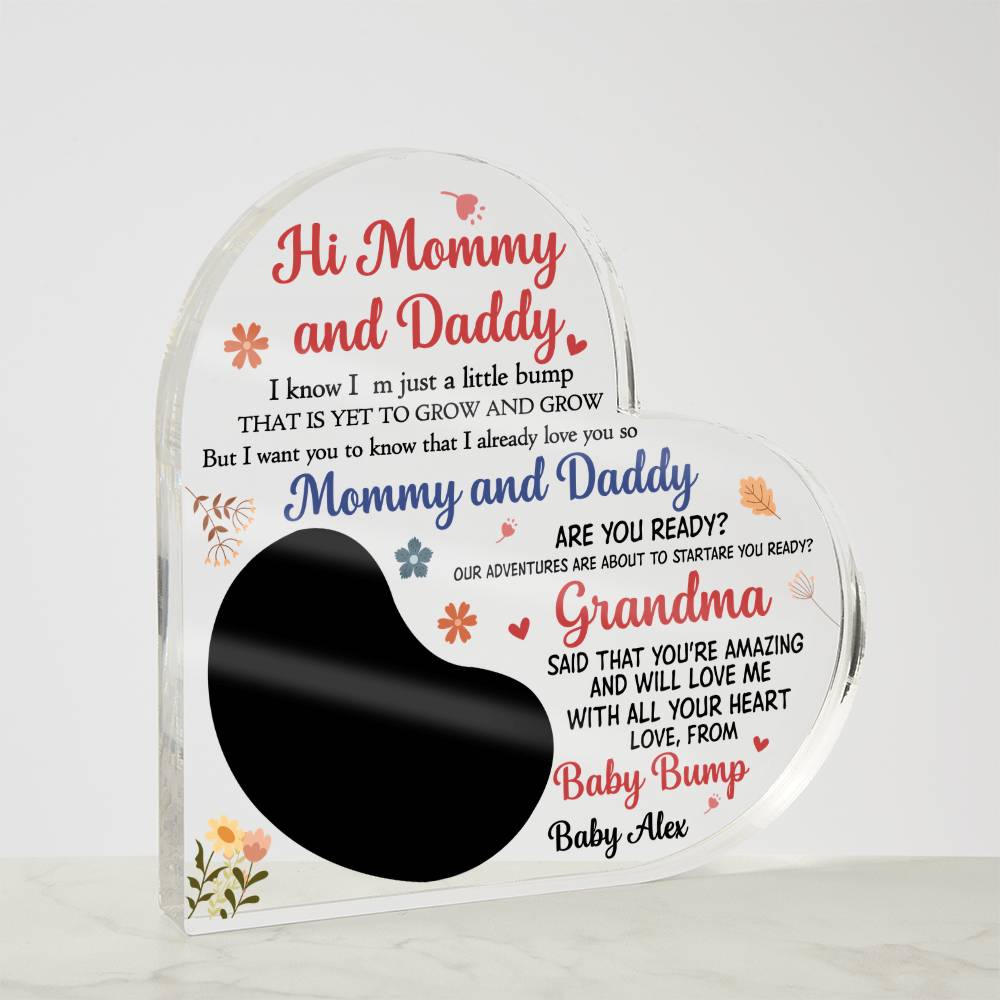 Custom Baby Bump Acrylic Plaque – Personalized Pregnancy Gift