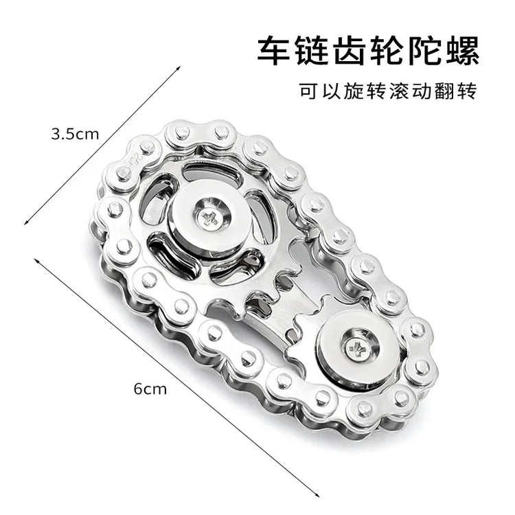 Sprockets Flywheel Fingertip Gyro Fidget Spinner Antistress Anxiety Metal Bike Chains Spinner Fidget Toys for Adult Kids