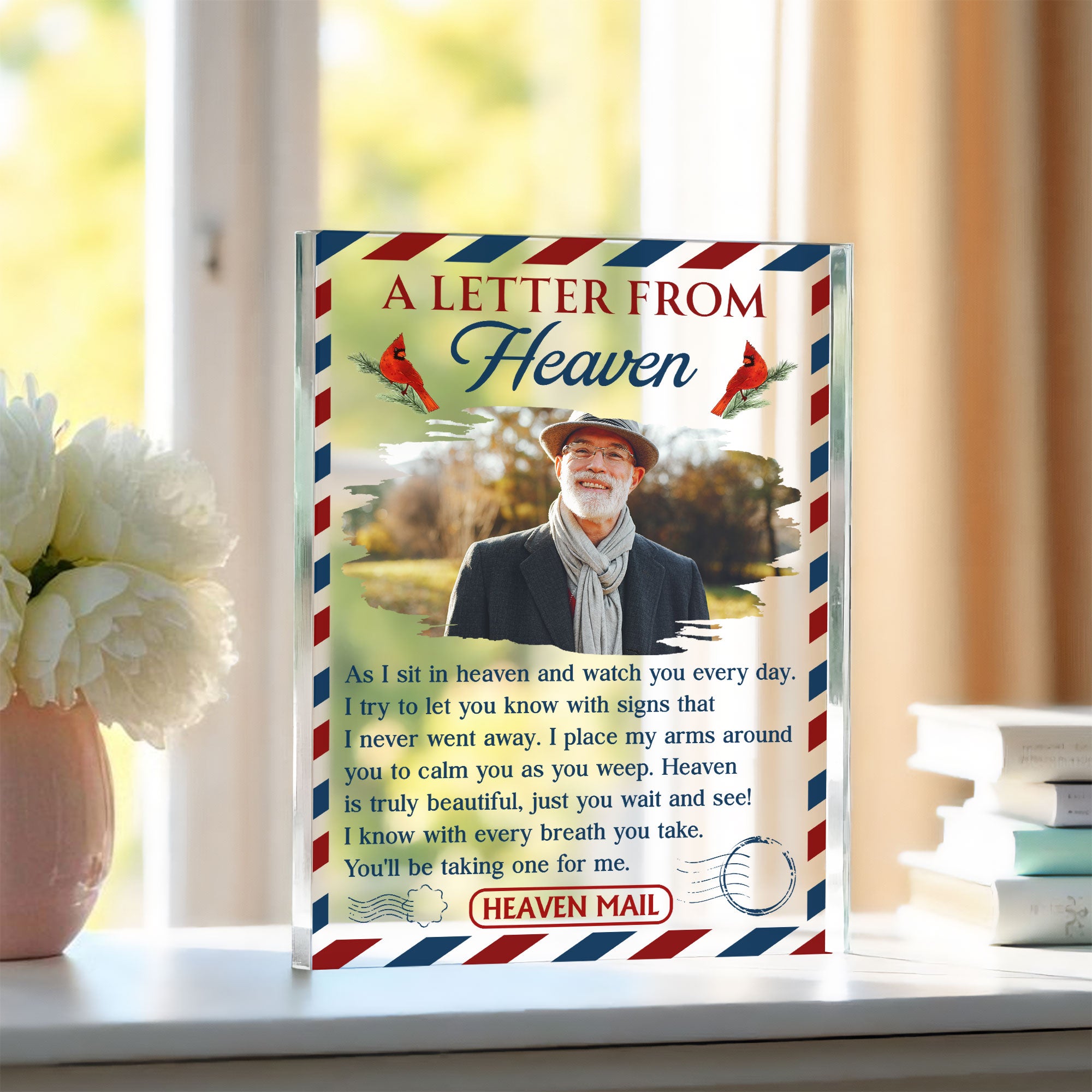 Bereavement gift plaque letter from heaven design