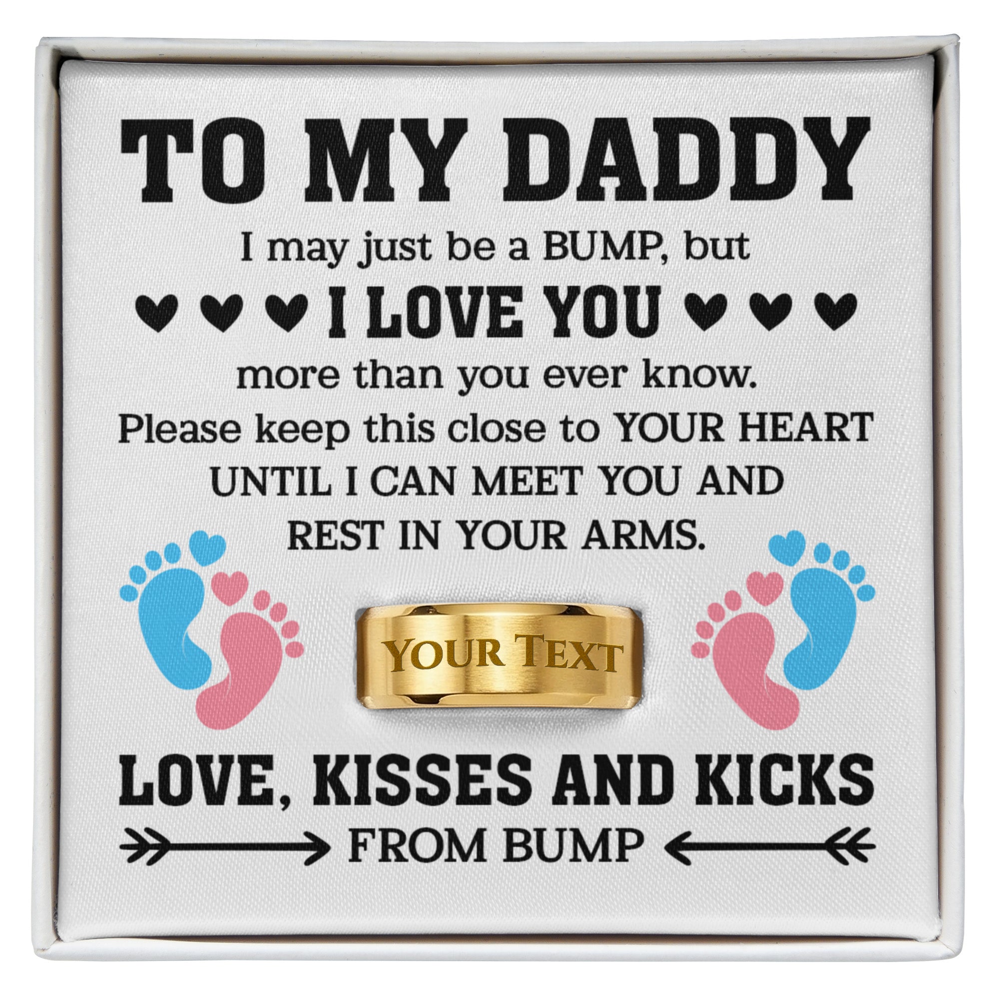 sentimental pregnancy gift for dad custom ring