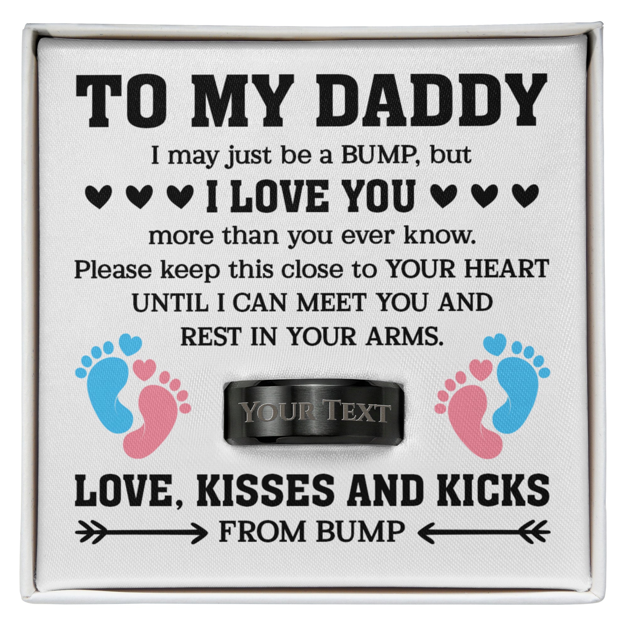to my daddy luxury custom ring pregnancy announcement gift