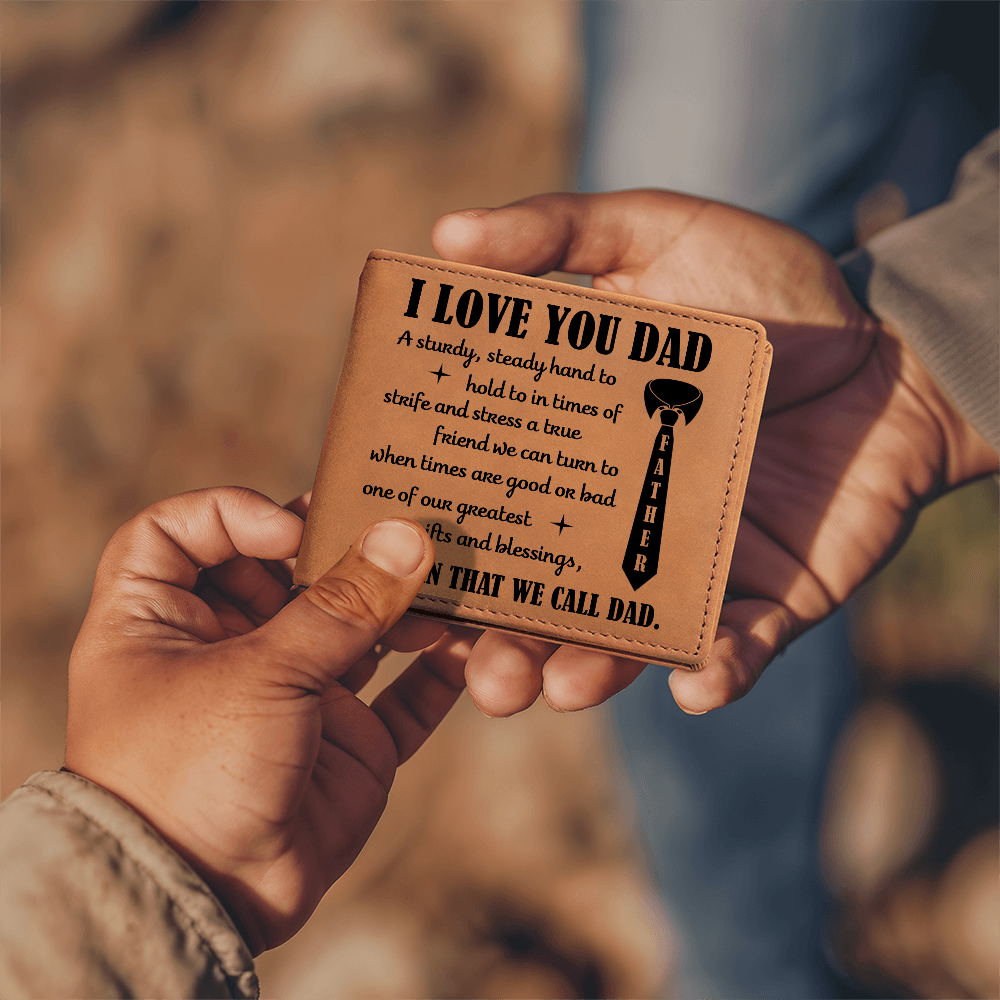 i love you dad leather wallet fathers day gift
