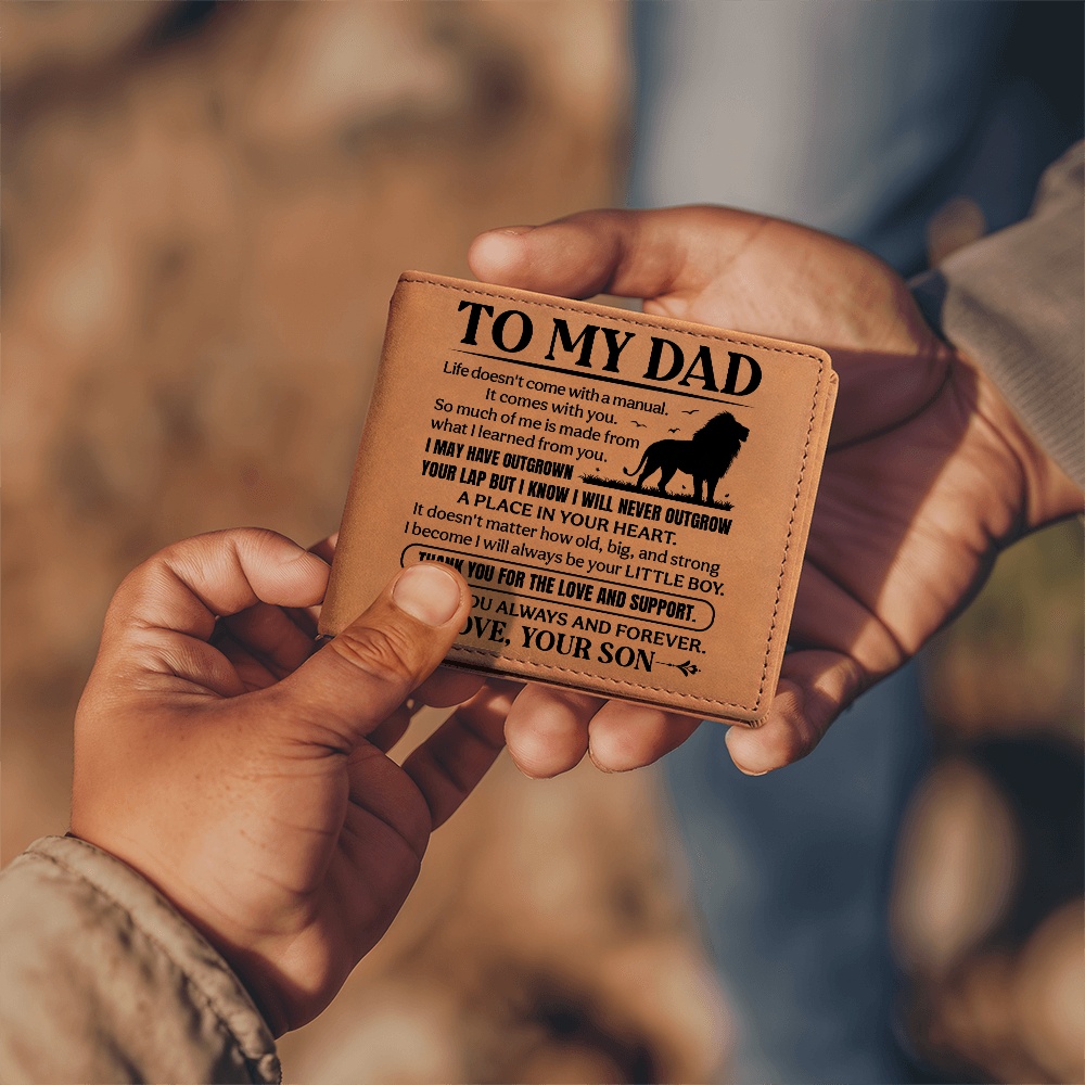 to my dad leather wallet i love you always and forever