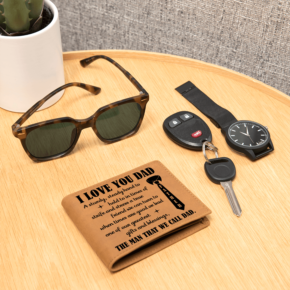 to my dad leather wallet engraved gift for father