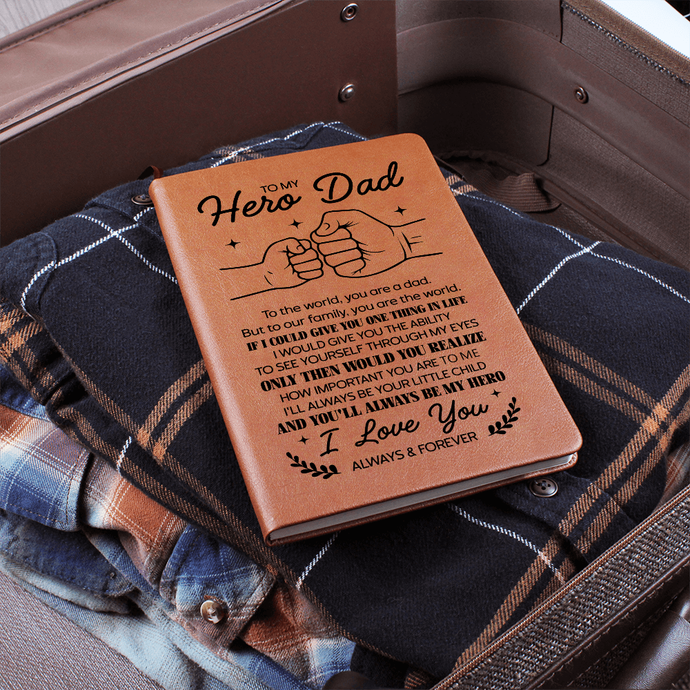 To My Hero Dad Leather Notebook – Sentimental Father&