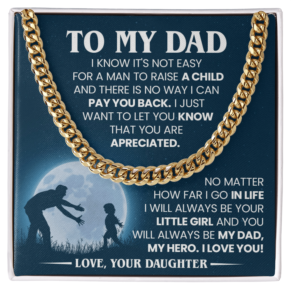 To My Dad Cuban Chain Necklace