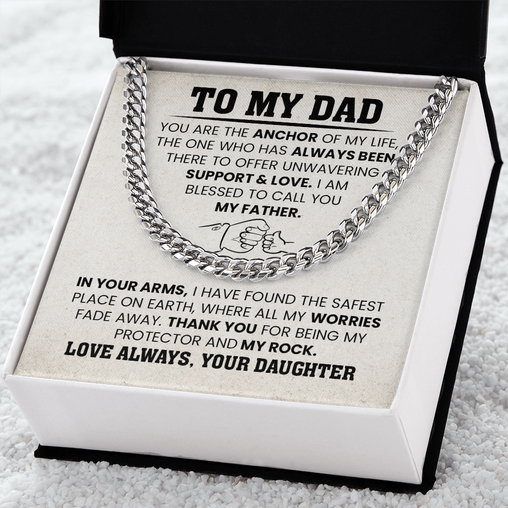 To My Dad Cuban Chain Necklace