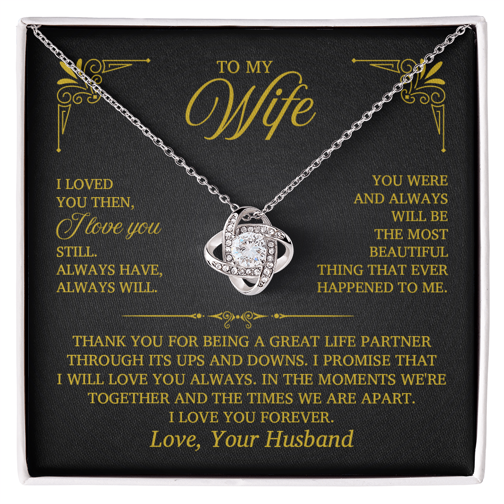 Love Knot Necklace for Wife with Luxury Gift Box