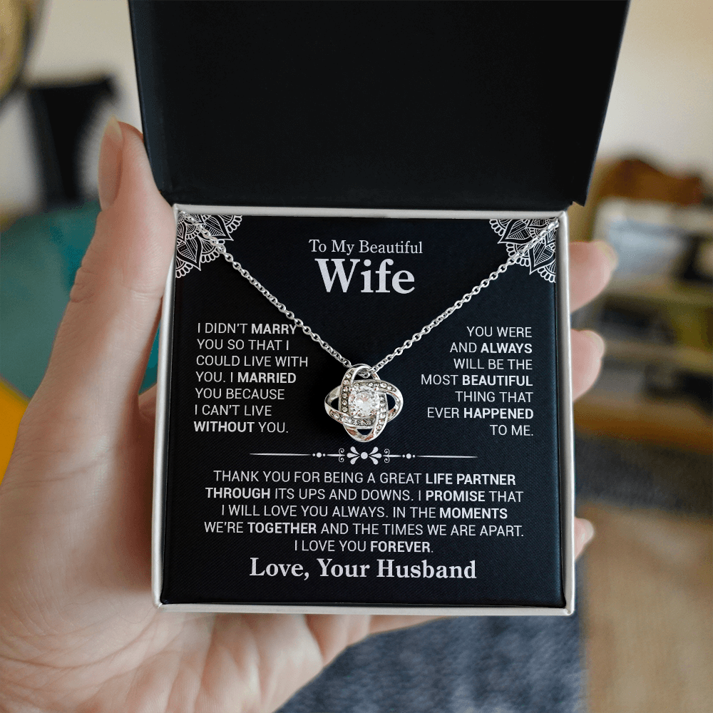 Love Knot Jewelry with Message Card for Wife