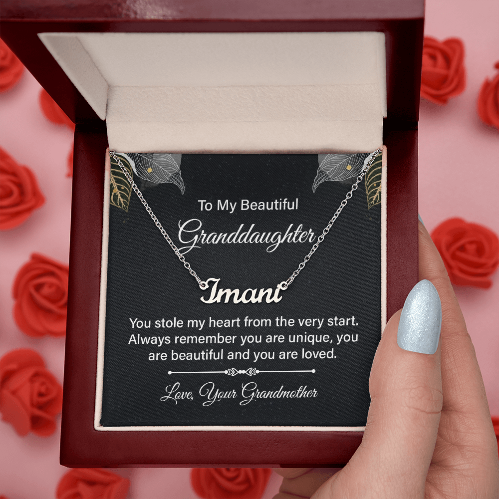 Personalized Granddaughter Name Necklace - Sentimental Grandma Gift