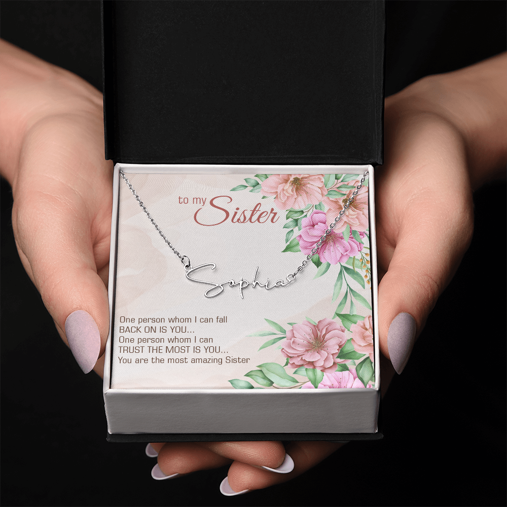 Name Necklace - "To My Sister" Sentimental Gift