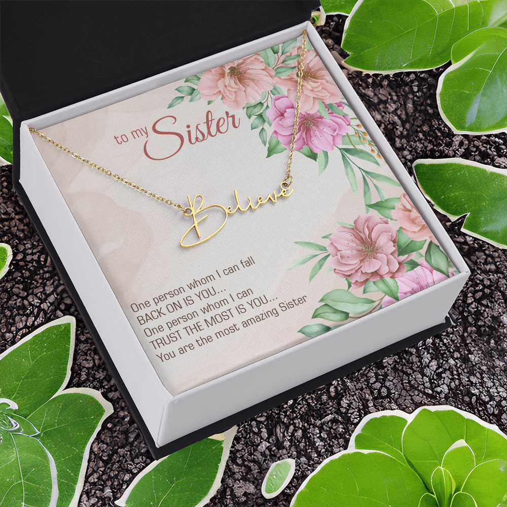 Name Necklace - "To My Sister" Sentimental Gift