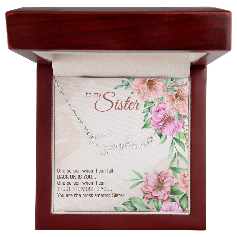 Name Necklace - "To My Sister" Sentimental Gift