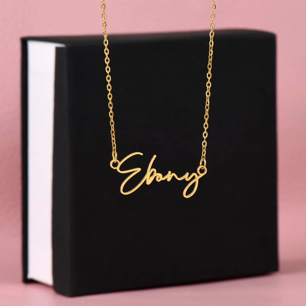 Personalized Signature Style Name Necklace - Custom Handwritten Script Pendant, Adjustable Chain
