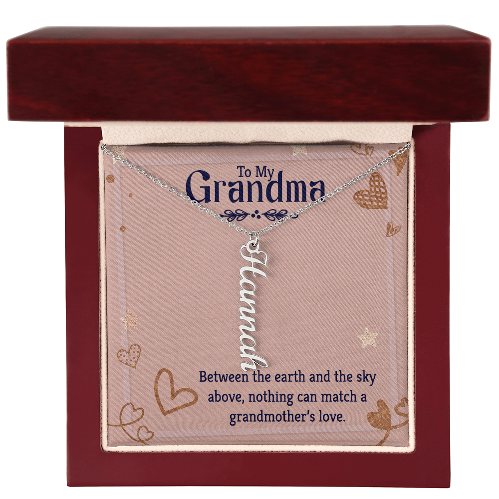 Grandma Name Bar Necklace - Vertical Style